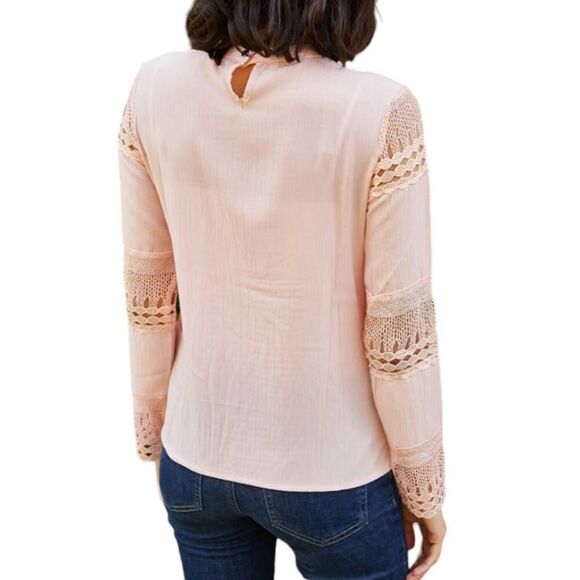 AQE Fashion Peach Long Sleeve Blouse Sz  EU XL/US L - Picture 2 of 9